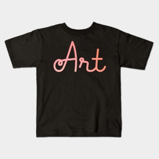 Back to School Pink and Coral Gradient Subject: Art Kids T-Shirt